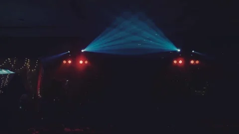 Flash light stage shining at studio stage lights. spotlights Laser effects .. Stock Footage 265764325