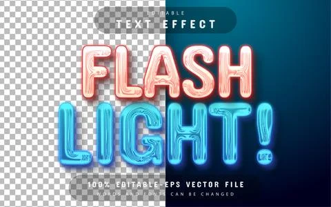 Flash light text effect editable Stock Illustration
