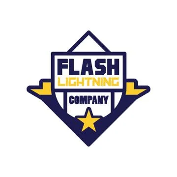 Flash lightning company logo template, design element for business badge, power Stock Illustration