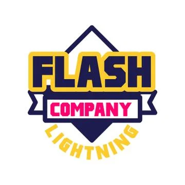 Flash lightning company logo template, design element for business badge vector Stock Illustration