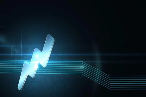 Flash of lightning on futuristic background Stock Photos