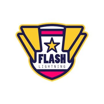 Flash lightning logo template, company identity label vector Illustration Stock Illustration