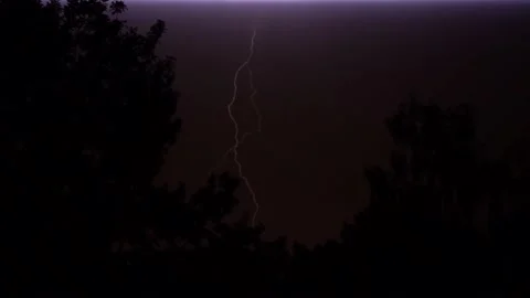 Flash of lightning on the night sky. 動画素材 134947069