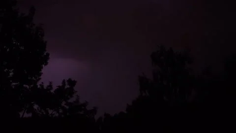 Flash of lightning on the night sky. slow motion Stock Footage 134567430