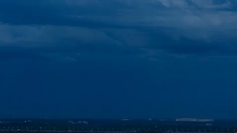Flash of lightning over a horizon in the storm Stock Footage 91351242