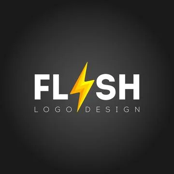 Flash logo design with lightning symbol Stock Illustration