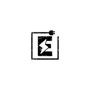 Flash logo initial e symbol electrical vector icon element isolated Stock Illustration
