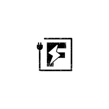 Flash logo initial f symbol electrical vector icon element isolated Stock Illustration