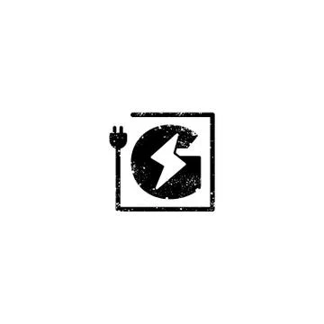 Flash logo initial g symbol electrical vector icon element isolated Stock Illustration