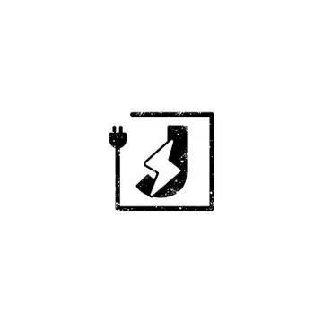 Flash logo initial j symbol electrical vector icon element isolated Stock Illustration