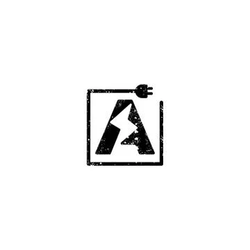 Flash logo initial a symbol electrical vector icon element isolated Stock Illustration