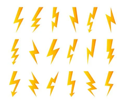 Flash logo. storm lightning icon, energy symbol and battery fast charging. Ve Stock Illustration