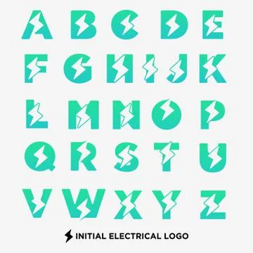 Flash logo a-z symbol electrical vector icon element isolated Stock Illustration