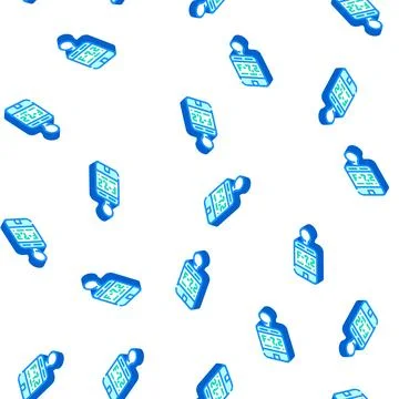 Flash mate light meter isometric icon seamless pattern Stock Illustration