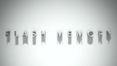 Flash memory 3D title animation white text on a white background Stock Footage 299374242
