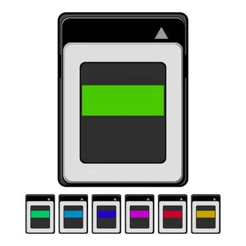Flash memory card cartoon vector graphic Illustrazione stock
