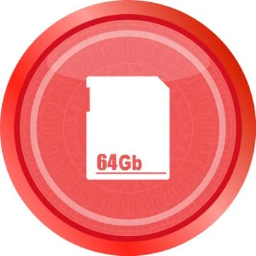 Flash memory card web button icon isolated on white Stock Illustration