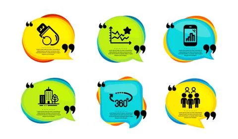 Flash memory, Graph phone and Skyscraper buildings icons set. Vector Stock Illustration