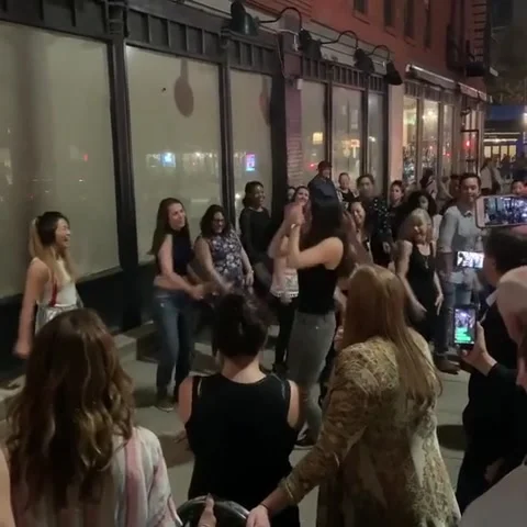Flash mob in Park Slope, Brooklyn, New York Stock Footage 277860532