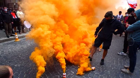 Flash mob, performance, a theatrical action: "Freedom for Political Prisoners!" Stock Footage 137457373