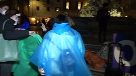 Flash Mob in Rome to demand peace in Ukraine, ROME, IT - 15 Feb 2022 Stock Footage 204103711