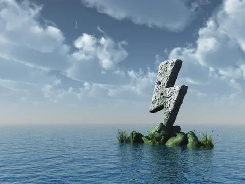 Flash monument at the ocean - 3d illustration Stock Illustration