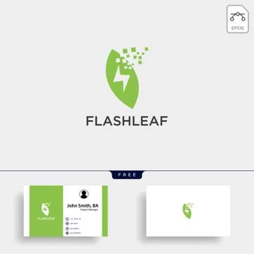 Flash nature leaf simple logo template vector illustration icon element Stock Illustration