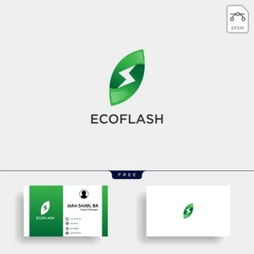 Flash nature leaf simple logo template vector illustration icon element Stock Illustration