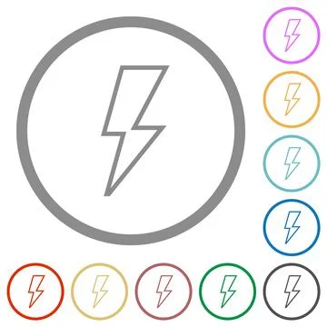 Flash outline flat icons with outlines 스톡 일러스트