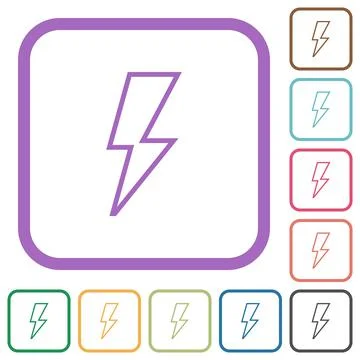 Flash outline simple icons 库存插图