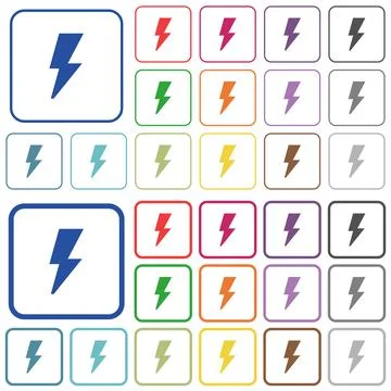 Flash outlined flat color icons 스톡 일러스트