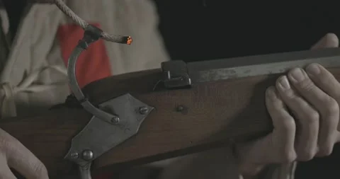 Flash in the pan as musket fires without a shot leaving barrel #2 Stock Footage 148038076
