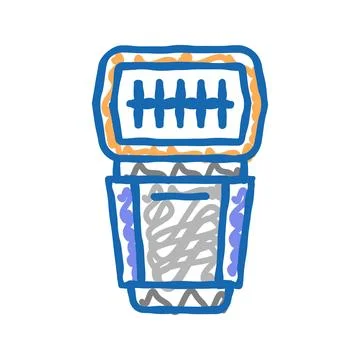 Flash photo camera icon doodle illustration 스톡 일러스트