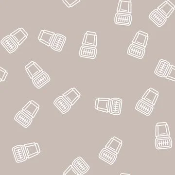 Flash photo camera line seamless pattern 스톡 일러스트