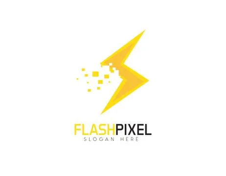 Flash pixel logo Stockillustratie