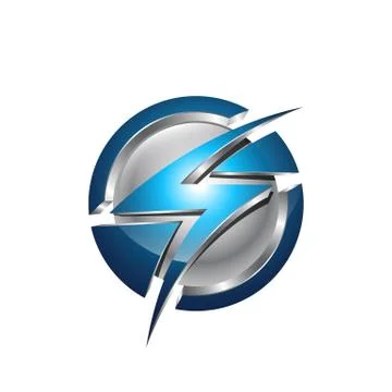 Flash Planet Circle Thunder Logo Design Illustration, Logo Thunder electricit Illustrazione stock