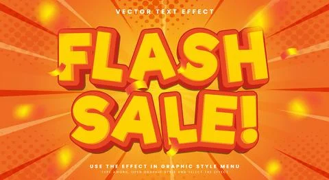 Flash Sale 3d editable text effect Template 库存插图