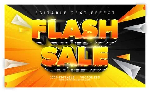 Flash sale 3d vector text effect with modern style design Stock Illustration