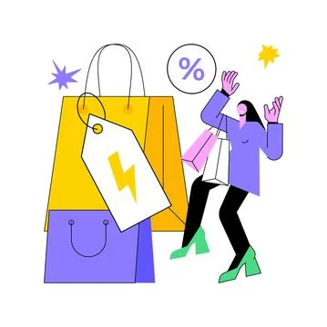 Flash sale abstract concept vector illustration. イラスト素材