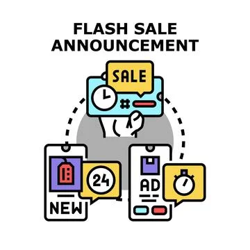 Flash sale announcement using mobile marketing strategy イラスト素材