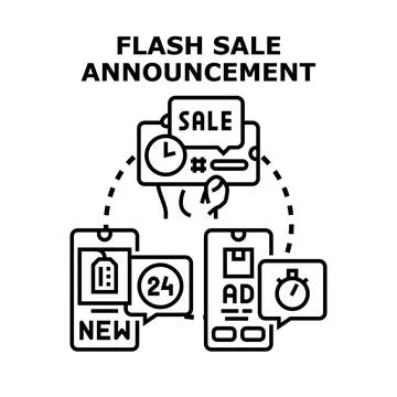Flash sale announcement using mobile marketing strategy イラスト素材