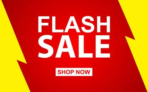 Flash sale banner background, vector design template for promotional event Stock Illustration