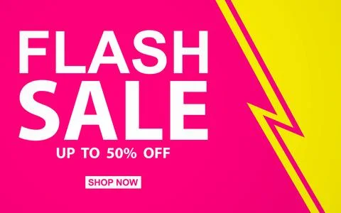 Flash sale banner background, vector design template for promotional event Stock Illustration