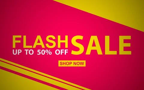 Flash sale banner background, vector design template for promotional event Stock Illustration