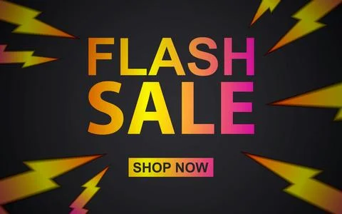 Flash sale banner background, vector design template for promotional event Stock Illustration