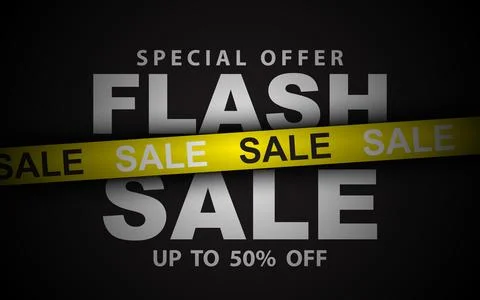 Flash sale banner design. Flash sale poster. Stock Illustration