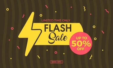 Flash Sale banner template design.Vector illustration. Stock Illustration