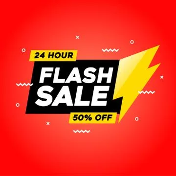 Flash Sale banner template. Vector illustration. Stock Illustration