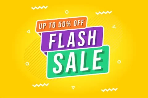 Flash Sale banner template. Vector illustration. Stock Illustration