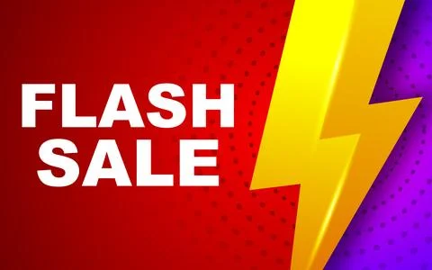 Flash sale banner vector, horizontal background of discount event for media.. Ilustración de archivo